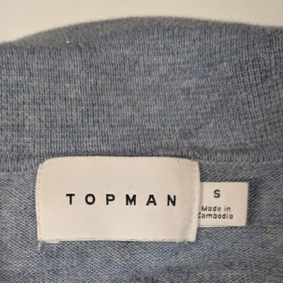 Topman Knit Button Up Shirt Short Sleeve Retro Sweater White Piping Mens Small - Picture 3 of 6